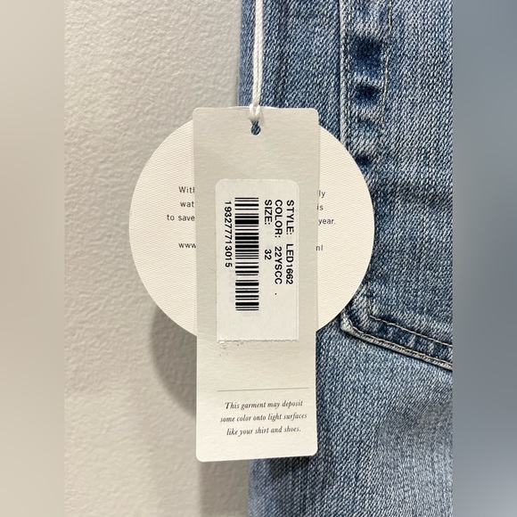 NWT AG Denim Jodi Crop Highrise Slim Flare Jeans Medium Blue Distressed Size 32 - Picture 11 of 14